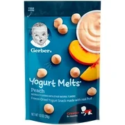(Pack of 7) Gerber Graduates Yogurt Melts Freeze-Dried Yogurt & Fruit Snacks, Peach, 1 oz