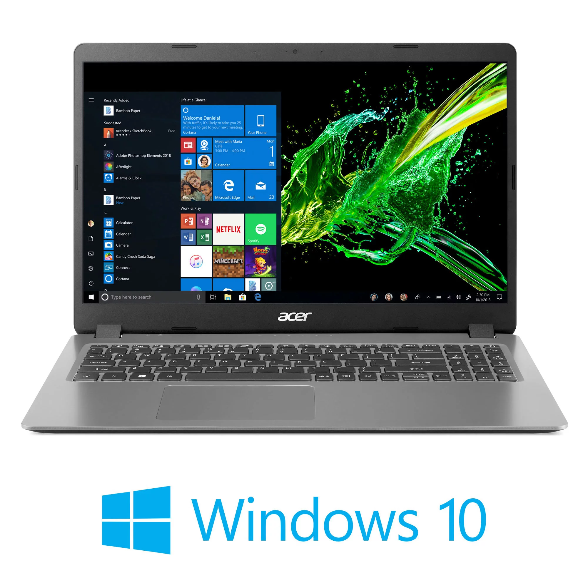 Acer Aspire 3 A315-56-594W, 15.6" Full HD, 10th Gen Intel Core i5-1035G1, 8GB DDR4, 256GB NVMe SSD, Windows 10 Home