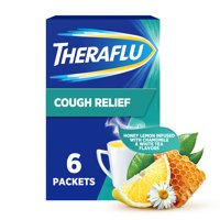 Theraflu Cough Medicine Powder Packets, Honey Lemon Chamomile and White Tea, 6 Count