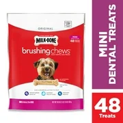 Milk-Bone Brushing Chews Daily Dental Dog Treats, Mini Chew Bones (Various Sizes)