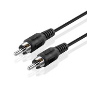 Subwoofer S/PDIF Audio Digital Coaxial RCA Composite Video Cable (15 Feet) - Gold Plated Dual Shielded RCA to RCA Male Connectors Black for Home Theater, HDTV, Digital Video Recorder