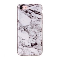 iPhone 7 Case Marble IMD Slim Fit Anti Scratch Shock Proof Anti Finger Print Flexible Soft TPU Protective Case - White