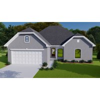 BLUE HOUSE PLANS - BHP-2200: 3 BED, 2 BATH, NARROW LOT, BUNGALOW STYLE WITH A 2 CAR ATTACHED FRONT LOAD GARAGE