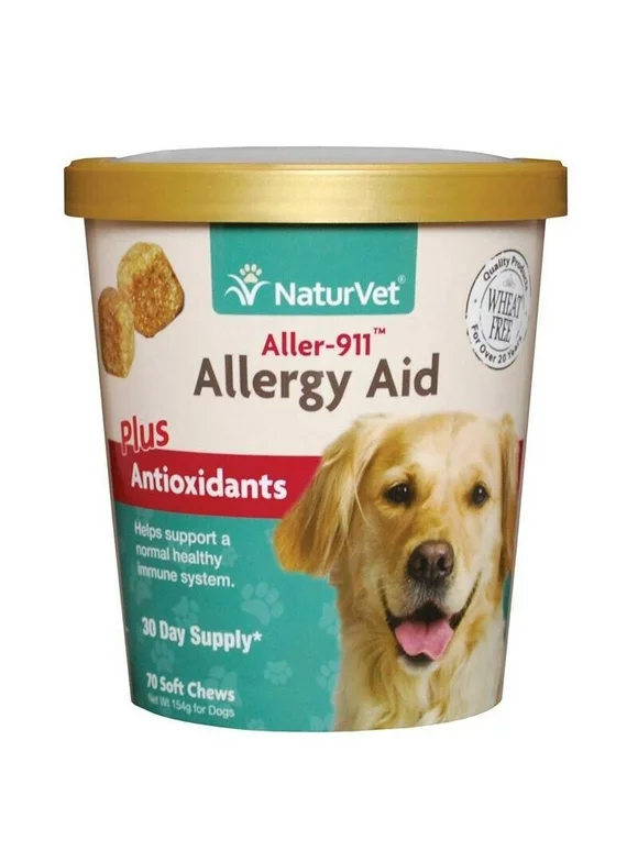 Dog Allergy Aid Soft Chews Plus Antioxidants Support Healthy Immune System 70ct