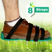 WADEO Lawn Aerator Spike Shoes - for Effectively Aerating Lawn Soil - Comes with 4 Adjustable Straps with Serrated Zinc Alloy Buckles Universal Size