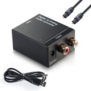 Digital to Analog Audio Converter with Digital S/pdif and Coaxial Inputs and Analog RCA Outputs, Toslink Cable (Included)