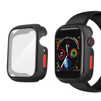 Black Case For Apple Watch Series 1/2/3/ 38/42mm And 4/5/6/SE 40/44mm Thin TPU Frame Case + Tempered Film Protector IWatch Cover