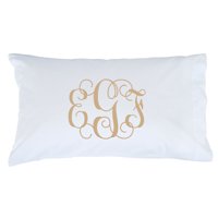 Personalized Gold Monogram Pillowcase - Multiple Colors