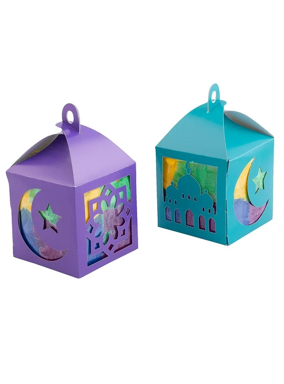 Fun Express 3D Tissue Paper Fanous Ramadan Lantern Craft Kit - Makes 12