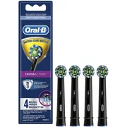 Oral-B Crossaction Electric Toothbrush Replacement Brush Head Refills, Black, 4 Count
