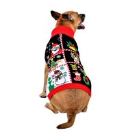 SoCal Look Dogs Christmas Sweaters Deer Snowman Pullover X-Small Black