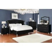 Deanna 4-piece Queen Bedroom Set Black-Color:Black,Finish:Other Color,Style:Modern
