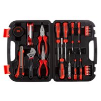 Stalwart 32 Piece Tool Kit with Carrying Case-Heat Treated Steel Essential Basic Repair Handtool Set for DIY, Apartments, Dorms, and Homeowners
