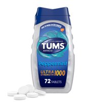 TUMS Ultra Strength 1000 Antacid Chewable Tablets, Peppermint, 72 Ct