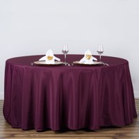 BalsaCircle 120" Round Polyester Tablecloth Wedding Table Linens - Eggplant Purple