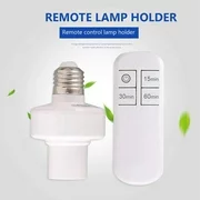 MeAddHome Remote Control Light Lamp Socket E26/E27 Screw Wireless Holder Bulb Cap Smart Switch with Timing Function 50m Long Distance Control Max Load 50W