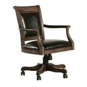 Hillsdale Furniture Freeport Wood Adjustable Height Swivel Caster Chair, Weathered Walnut