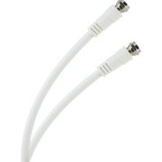GE 50 ft RG6 Coaxial Cable, F-Type Connectors, White, 33605