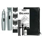 Wahl Beard Trimmer for Men, Battery Trimmer and Rotary Ear/Nose Trimmer, 12pc, Silver/Black - 5606-700