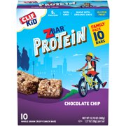 CLIF Kid Zbar Protein Granola Bars, Gluten Free, Chocolate Chip, 10 Ct, 1.27 oz