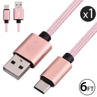 USB Type C Cable Charger, FREEDOMTECH 6ft USB C to USB A Charger Nylon Braided Cable Fast Charger Cord For Samsung Galaxy Note 8, Galaxy S8/S8+, Apple New Macbook, Nexus 6P 5X, Google Pixel, LG G5 G6