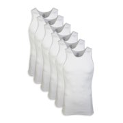 Gildan Adult Men's Cotton Ribbed Tagless White A-Shirt, 6-Pack, Sizes S-2XL
