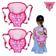 Amerteer 2 Pieces Doll Carrier Backpack Baby Doll Sleeping Bag for Sleepover Slumber Party, Fit 15 to 18 Inch Dolls