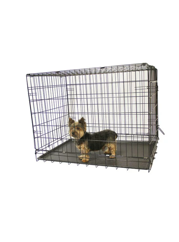 KennelMaster 2-Door Steel Folding Pet Kennel Pet Crate, 24 in.