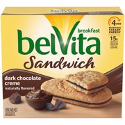 Belvita Sandwich Dark Chocolate Creme Breakfast Biscuits, 5 Packs (2 Sandwiches Per Pack)