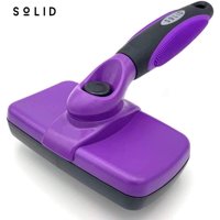 SoLID (TM) Self Cleaning Slicker Brush Shedding Grooming Tool for Dog Cat and Pets