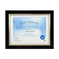 Mainstays 10" x 13" Matted to 8.5" x 11" Document Frame, Black with Champagne