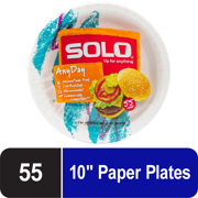 Solo Jazz Paper Dinner Plates, 10", 55 Count
