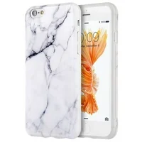 iPhone 6 6s Plus Case Marble IMD Slim Fit Anti Scratch Shock Proof Anti Finger Print Flexible Soft TPU Protective Case - White