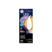 GE LED 3-Watt (25W Equivalent) Soft White Frosted Decorative Light Bulb, E12 Small Base, Dimmable, 13 Year Life, 1pk