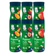 (Pack of 6) Gerber Organic Puffs Variety Pack, 2 Cranberry Orange, 2 Fig Berry, 2 Apple, 1.48 oz