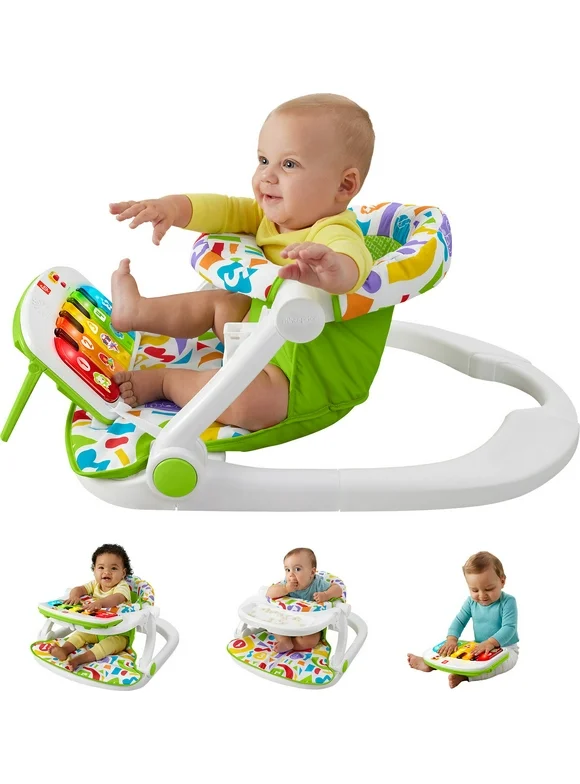 Fisher-Price Kick & Play Deluxe Sit-Me-Up Seat Portable Chair & Learning Toy for Baby & Toddler