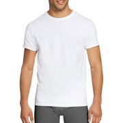 Yana Men's Stretch White Crew T-Shirt Undershirts, 3 Pack