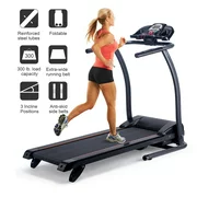 Motorized Treadmill Fitness Health Running Machine Equipment for Home Foldable & Incline 43.3" x 15.7" MP3 Compatible