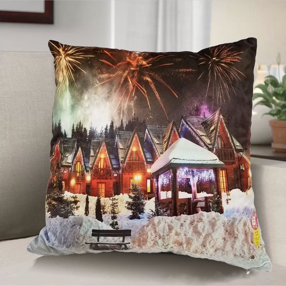 Christmas Fireworks LED Decorative Pillow