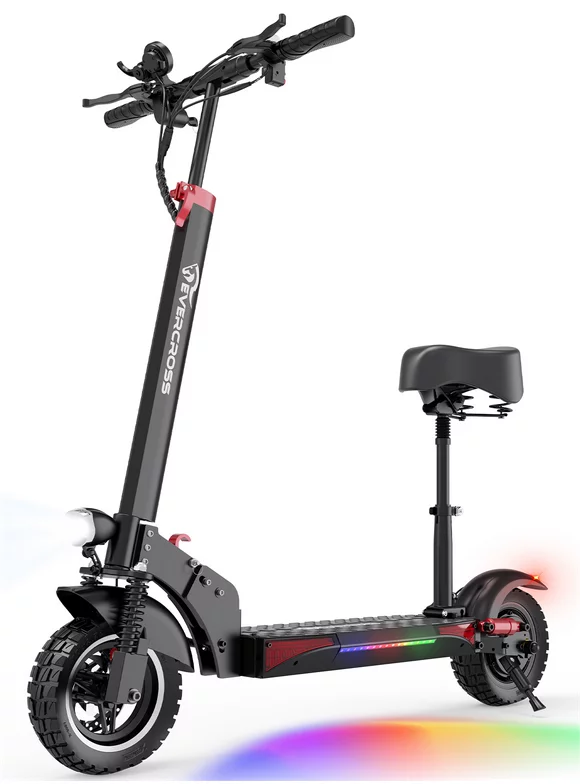 EVERCROSS Electric Scooter with 10" Solid Tires, 800W Motor up to 28 MPH and 25 Miles Range, Folding Electric Scooter for Adults , Black