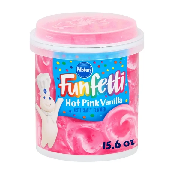Pillsbury Funfetti Hot Pink Vanilla Frosting, 15.6 Oz Tub
