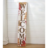 Autumn Welcome Sign with Fall Leaves - Farmhouse Front Door Harvest Decoration