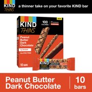 KIND THINS Peanut Butter Dark Chocolate Bars, Gluten Free Bars, 4g Sugar, 0.74 OZ Bars (10 Count)