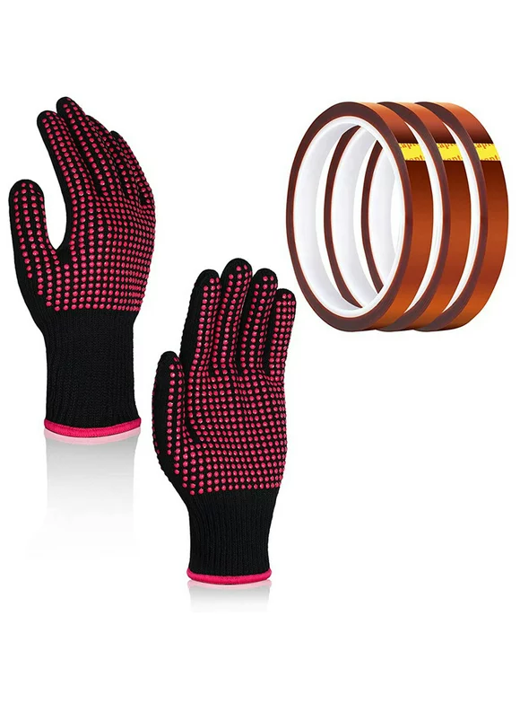 Heat Resistant Gloves and 3 10mm X33M 108Ft Heat Press Tape, Heat Proof Gloves Glove Thermal Tape Sublimation Tape