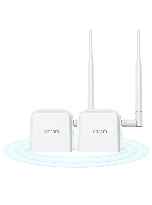 Loocam Outdoor Wireless Transmitter Receiver Bridge , Wireless WIFI Bridge Point-to-Point Long Range Wireless Access with  2600 feet  Transmission Distance