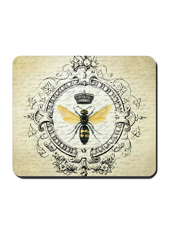 CafePress - Vintage French Queen Bee Mousepad - Non-slip Rubber Mousepad, Gaming Mouse Pad