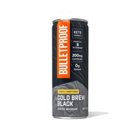 Canned Black Cold Brew Coffee, Lightly Sweetened, 12 Pack | Essential B Vitamins | 200mg Caffeine | Bulletproof Ready-to-Drink Iced Coffee | Sugar Free, Dairy Free, Gluten Free, Non-GMO, Keto