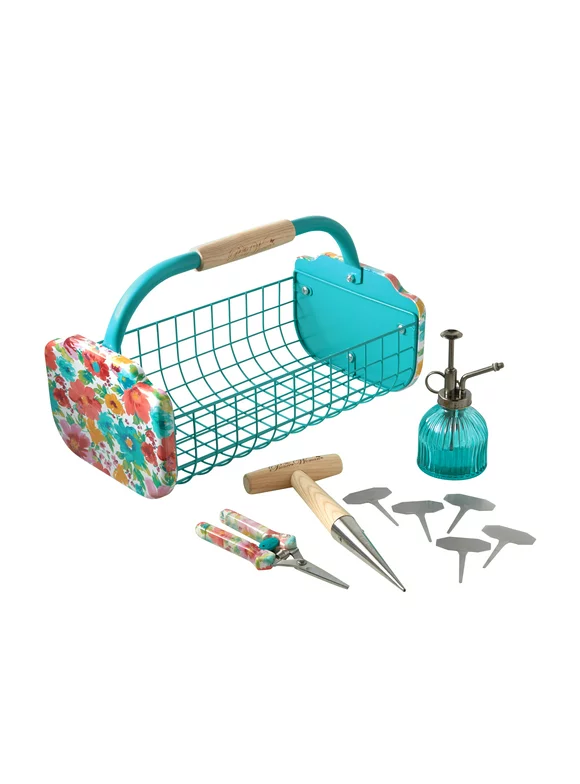 The Pioneer Woman Breezy Blossom Gardening Tool Set with Basket