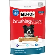 (4 pack) Milk-Bone Brushing Chews Daily Dental Dog Treats, Small/Medium, 7.1 Oz. (9 Bones Per Box)