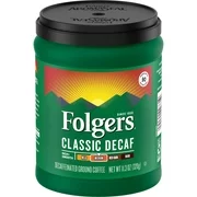 Folgers Decaf Coffee, Ground Coffee, Classic Medium Roast, 11.3 Ounce Canister